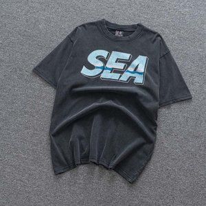 Saint Michael x WIND AND SEA Classic Blue Letter Logo Short Sleeves Black